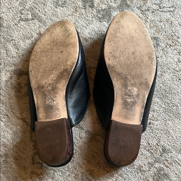 GUC J. Crew Black Leather Loafers Slip-On Style - Picture 4 of 5